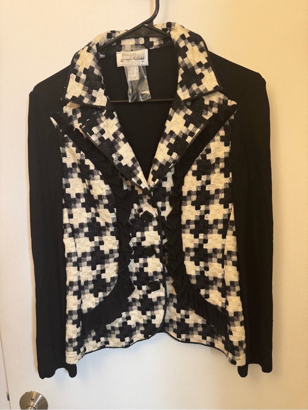 Joseph Ribkoff Black & White Houndstooth Jacket